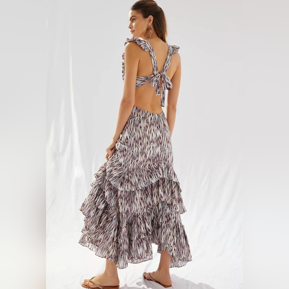 Magali Pascal Ruffled Cut-Out Maxi Dress - Picture 2 of 12